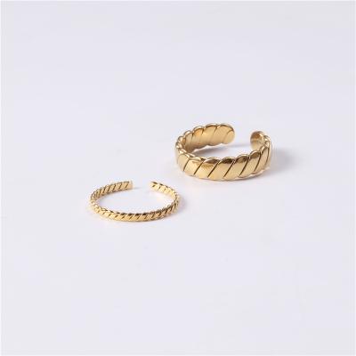 China eManco Good Quality 316 Stainless Steel Rings Jewelry Environmental Friendly Women 14k Gold Plated Engagement Ring Women for sale