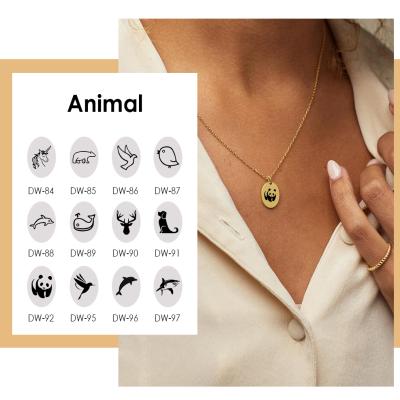 China Environmental Friendly 316l Stainless Steel Laser Necklace Penguin Animal Shaped Necklace Gift For Her for sale