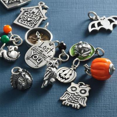 China Wholesale Environmental Friendly Stainless Steel Halloween Pumpkin Skull Ghost Shaped Charm DIY Eco Friendly Jewelry Accessories for sale