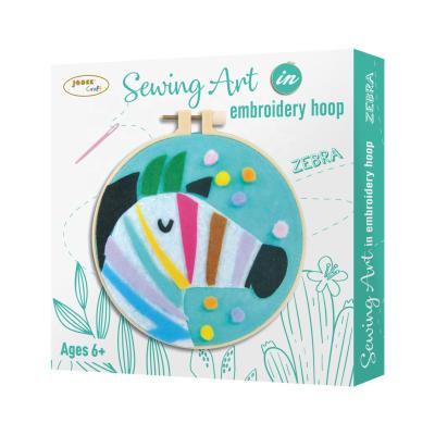 China New Global Promotional Kids Felt Sewing Toy with Zebra Pattern in Cross Stitch Circle (Small) for sale