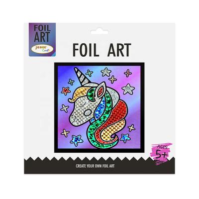 China Toy Unicorn Shiny Foil Coloring Creative Ecological Art 22*22cm for sale