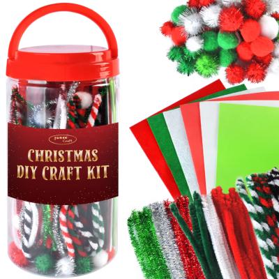 China New Promotional Christmas Project Kids DIY Craft Set With Carrying Drum 12*12*25cm for sale