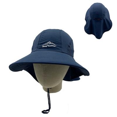 China Image Hot Sales Fast Drying Pure Polyester Color Outdoor Anti-UV Fisherman Hat Bonnie Hat With Wider Brim for sale