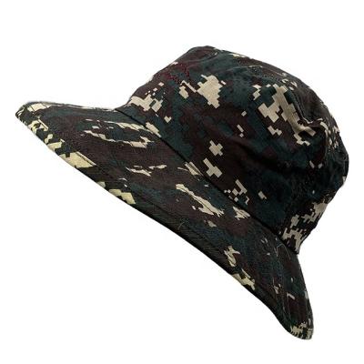 China Jungle Outdoor Military Hat Wholesaler RTS Wide Brim Bucket Hat For Hunting Camouflage Ripstop Hat Outdoor Fishing Hat for sale