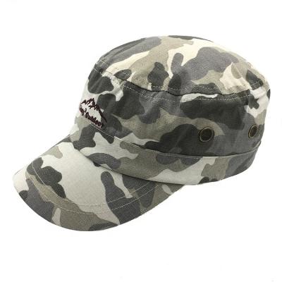 China Camouflage High Quality Outdoor Flat Surface Sunproof Digital Polyester Hard Core Hat Ripstop Military Hat for sale