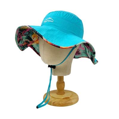 China Picture Hatty Foldable Wider Brim Portable Polyester Beach Hat Bonnie Hat For Sun Protection Outdoor Beach Hats for sale