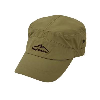 China Image Hard Core Polyester Color Outdoor Anti-UV Pure Flat Surface Hat Ripstop Military Hat for sale