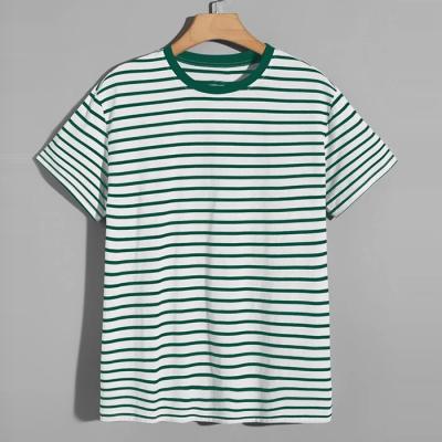 China anti-wrinkle china suppliers wholesale basic t-shirt short sleeve men contrast trim stripe t-shirt for sale