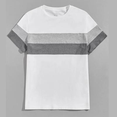 China Custom Wholesale High Quality Basic Short Sleeve Color Block Men's T-shirt Anti-Wrinkle Bulk Owm T-shirts for sale