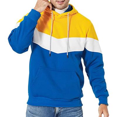 China Anti-wrinkle factory color block design hoodies custom high quality men pullover hot sale regular hoodie for sale