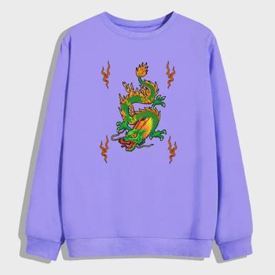 China Custom high quality dragon crewneck men Anti-wrinkle OEM manufacturers logo print sweatshirt graphic sweatshirt for sale