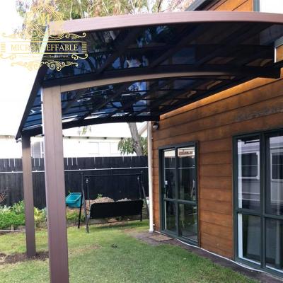 China Fame Magnetic Hot PC Aluminum Insulation Flat Roof Simple Design Selling Screen Rainshed Glass Canopy For USA Market for sale