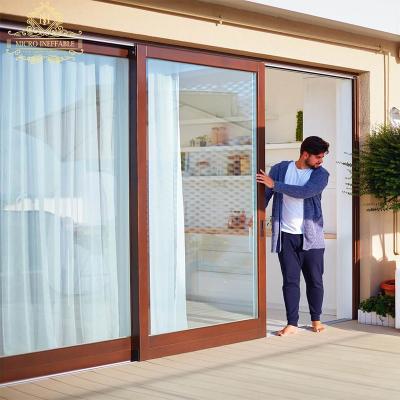 China China supplier high quality modern design waterproof factory price waterproof exterior aluminum sliding glass door with track for sale