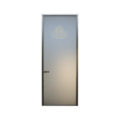 China Waterproof Concise Style Frameless Aluminum Single Door For Bathroom With Tempered Frosted Glass for sale