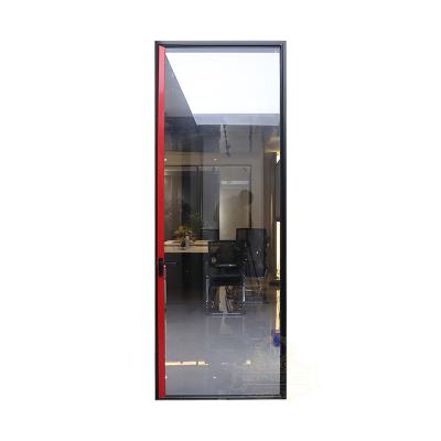 China Waterproof Modern Minimalist Frameless Aluminum Single Door with Clear Tempered Glass for Bathroom for sale