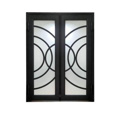 China Customized Anti-theft Wrought Iron Exterior Double French Door For Sale for sale