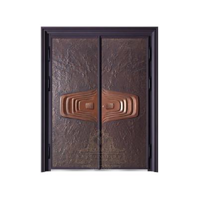 China Factory price top quality bulletproof cheap luxury design cast aluminum bullet proof security entry metal double door for villa for sale