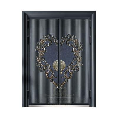 China Top quality bulletproof cheap luxury design price exterior steel cast aluminum bullet proof security double doors for villa for sale