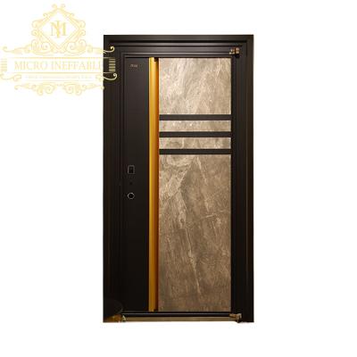 China 2022 anti-theft modern new design marbling stainless steel entry doors for american market for sale