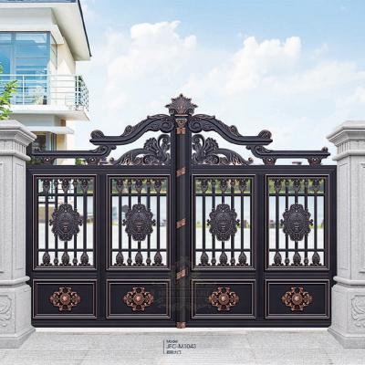 China Modern Luxury Revial ​​Design Egyptian Style Metal Front Cast Aluminum House Gate With Face Recognition Access Control System for sale