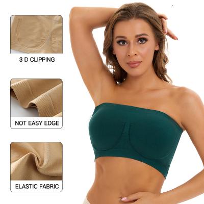 China S-3XL Autumn Sumramer Women Invisible Bandeau Tube Bra Solid Color Seamless Bra for sale