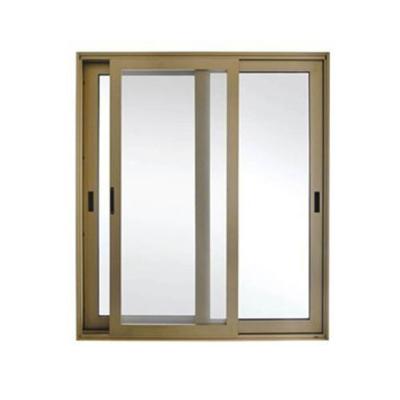 China Modern Simple Design Double Frame Glass Plate Sliding Window Aluminum Glazed Aluminum Door for sale