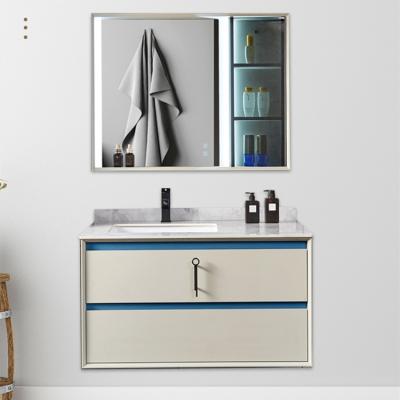 China Modern Luxury Furniture Bathroom Cabinet Vanity Bath Sink With Wall Mounted Cabinet Modern for sale