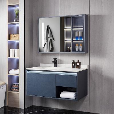 China Modern Best Price Furniture Bathroom Cabinet Vanity Luxury Bath Sink With Cabinet Wall Mounted Modern for sale