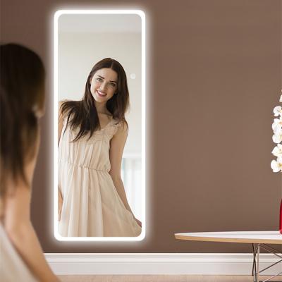 China LED Lighted Super Large Oversized Full Length LED Mirror Rectangle Dressing Mirror Oversized Wardrobe Mirror for sale