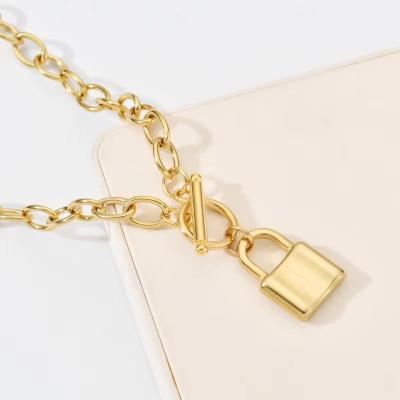 China Fashionable Stainless Steel Necklace OT Clasp Gold Plated Pendant Necklace for sale