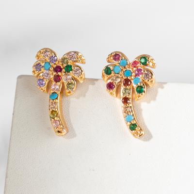 China Jewelry CLASSIC Fashion Mingxi Tasty Zircon Rhinestone Colored Micro Multicolor Stone Stud Earrings for sale