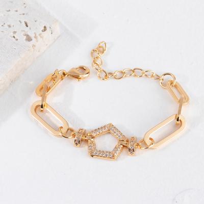 China Mingxi TRENDY Jewelry Luxury And Fashion Gold Plated Zircon Bracelet For Women for sale