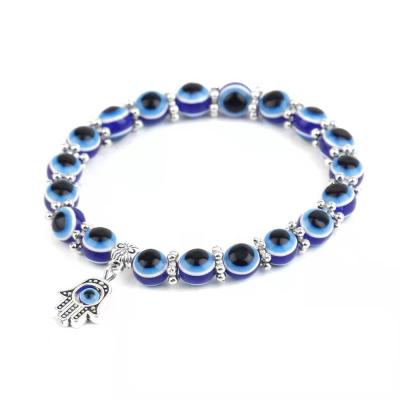 China Trendy New INS Fashion Religious Charms Beaded Blue Eyes Beads Bracelets Jewelry Bangles Bracelet for sale