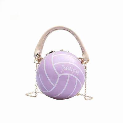 China Fashion Pink Volleyball Purses For Teenagers Women Shoulder Bags Cross - Female Body Chain Handbags Pink Small Leather Bag Totes for sale