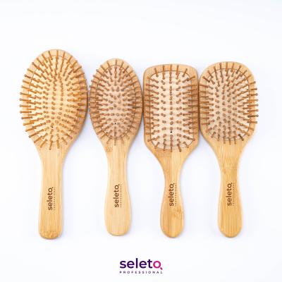 China Barber Shop Beauty Care Printing Custom Logo Bamboo Eco Friendly Wave Vented Boar Hair Comb Detangling Wooden Fancy Hair Brush for sale