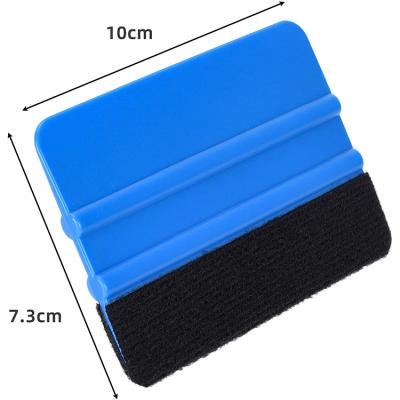 China Viable Hot Sale Vinyl Carbon Fiber Window Gel Remover Cleaning Car Wash Scraper and Soft Felt Scraper Cleaning Tool for sale