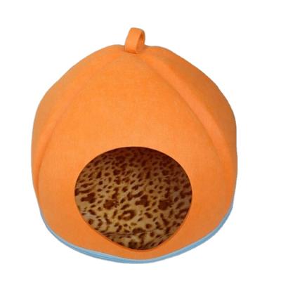 China Sustainable Soft Pumpkin Shaped Felt Dog Cat House For Wholesale for sale