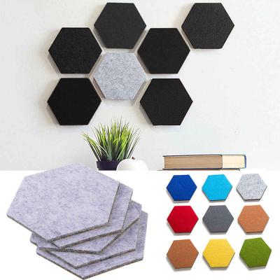 China Eco-friendly Colorful Felt Board Wall Decoration Hexagon Felt Board Self Adhesive Board For Home Decor for sale