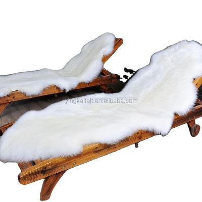 China Washable Home Decorative Simple Natural Sheepskin Blankets, Goatskin Blankets for sale