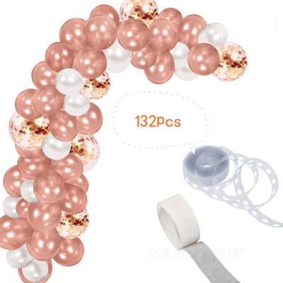 China 2022 New Rose Gold Latex Balloon Set Colorful Sequin Balloon Wall Advertising Party Toy Gift Toy Promotional Toy Wedding Decoration Balloon Chain for sale