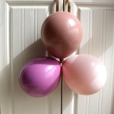 China Advertising Retro Mocha Party Toy Gift Promotional Toy Pink Balloon Double-Layer Pink Balloon Texture Wedding Birthday Party Decoration High Layout for sale