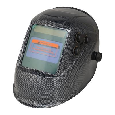 China Larger Frame Welding Helmet Long Life Time Solar Carbon 100*80 Area UV/IR Protection DIN16 Auto Darkening Marks for sale