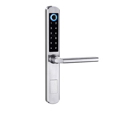 China Home/Apartment/Airbnb/Mobile App Smart Door BLE Door Waterproof APP Office Security Fingerprint Smart Door Lock for Apartment Aluminum Glass Door for sale