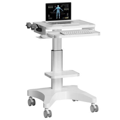 China Contemporary Hot Selling B-Ultrasound Laptop Tablet Computer Aluminum Trolley Hospital Furniture Medical Cart With 3 Inch Medical Silent Caster for sale