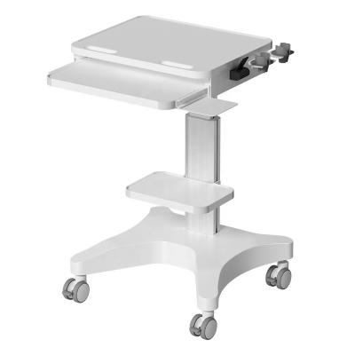 China Contemporary Modern Hospital Serving Aluminum Furniture Medical Trolley Computer Laptop Tablet B-Ultrasound Trolley With High End Silent Casters for sale