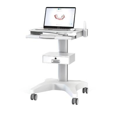 China Modern Hospital Medical Cart with Laptop Pallet and Oral Scanner Stand Mobile Office Trolley for Dental Clinic 3 shape itero for sale