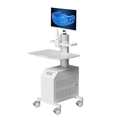 China Null Medical Trolley Cart for Hospital Dental Clinic with Monitor Mount Scanner Holder CPU Stand Box Mobile Oral Nurse Workstation for sale