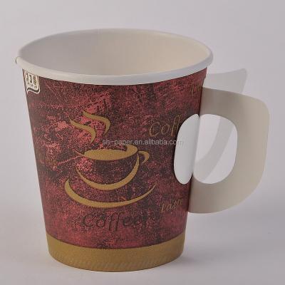 China With Handle Beverage Use Single Wall Style 7oz Disposable Paper Cup With Handle for sale