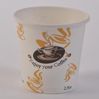 China Factory Wholesale Disposable Single Wall Paper Cup 2.5oz for sale