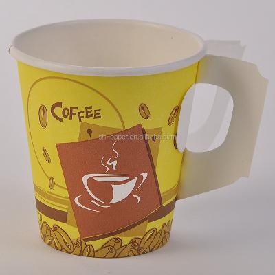 China With Handle 6oz Paper Coffee Cup With Handle for sale